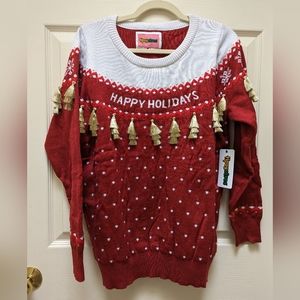 Happy Holidays Tassel Ugly Sweater, Large - Tipsy Elves